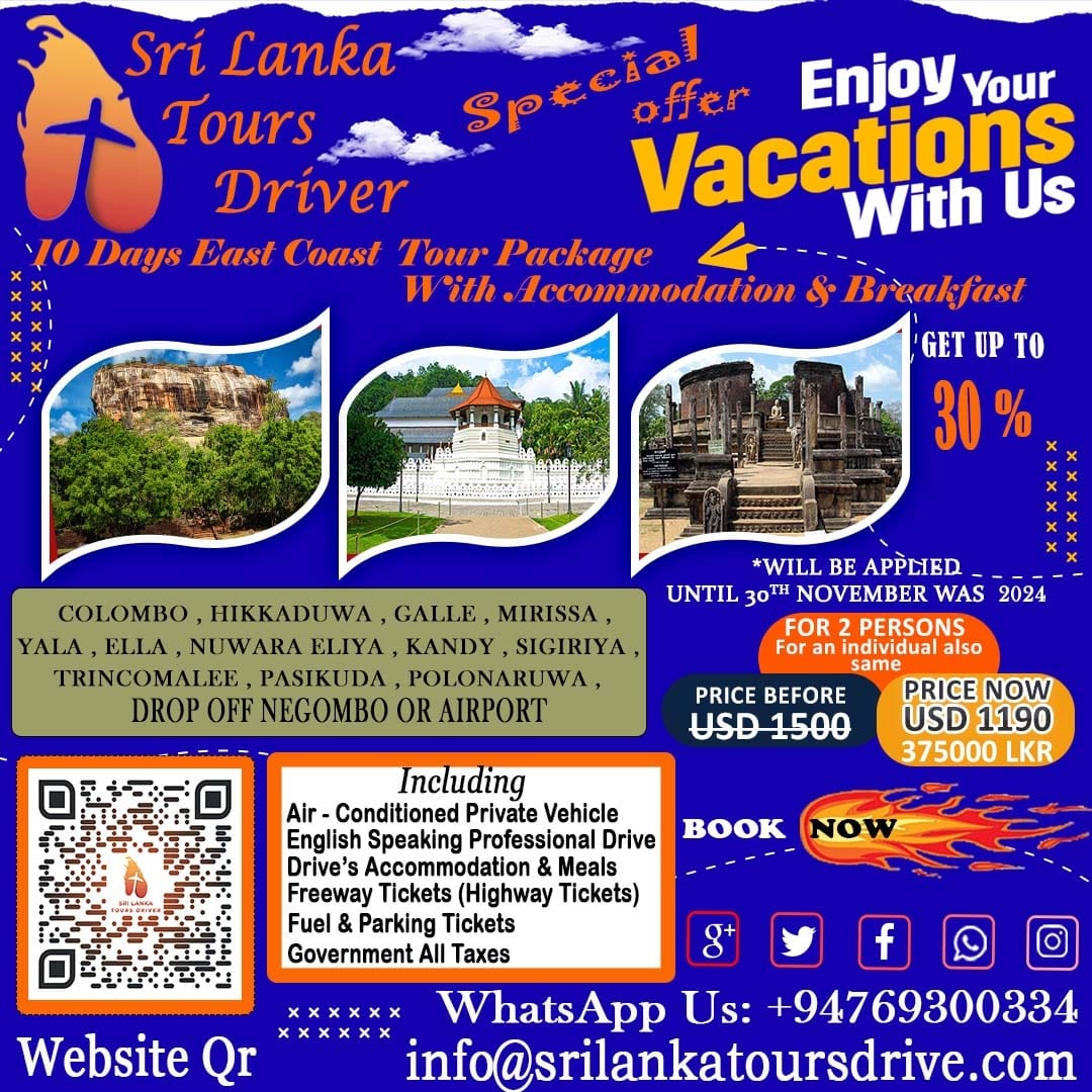 srilankatoursdriver-10 Days East Coast Tour Package – Offer